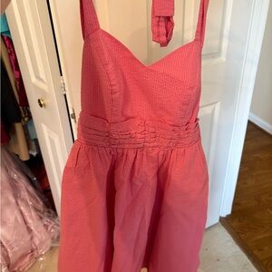 Textured Pink Bow Sundress